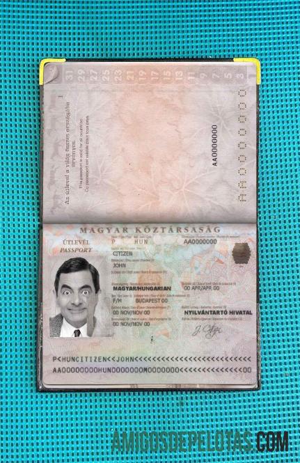 Foto do passaporte húngaro exemplo real